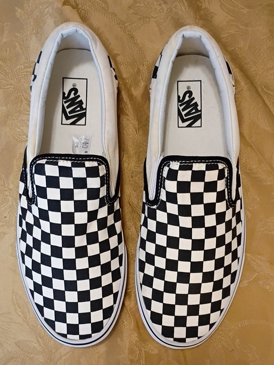 VANS Checkerboard Slip-On Loafers - Black & White Men\'s 12.0 Women\'s 13.5 main image 5